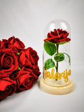 Personalised LED Rose, LED Rose in Glass Dome, Engraved personalised forever Rose, Artificial flower, Eternal Rose LED Light, Valentine Day