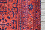 Red Afghan Rug, 5x8 Area Rug, Rustic Decor, Red Rug, Aesthetic Rug, free shipping rug, livingroom rug, floor Rug, unique carpet from Turkey