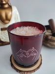 Love and Valentine's Day candle: Natural stone Rose quartz