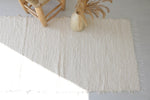 Medium handwoven cream rug, cream cotton rug, bathroom rug, kitchen rug, bedroom rug, nursery rug, portuguese rug, bohemian rug decor