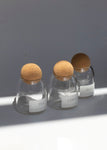 Set of 3 Cork Ball Glass Jars 500 ML | Tea Coffee Sugar Pantry Waterproof Label | Kitchen Food Storage | Homeware | Eco Friendly