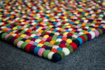 80-300 CM Rectangle Felt Ball Rug. Colorful Felt Ball rug- 100 % Wool Carpet hand-made felt rug from Himalayan (Free Shipping)