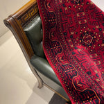 Ethnic Afghan Rug|Machine-Washable Area Rug|Oriental Style Carpet|Classic Farmhouse Multi-Purpose Carpet|Red Color Non-Slip Living Room Rug