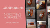 Black Bear Bracelet, Men Leather Black Brown Cuff Bracelet, Spirit Animal, Power/Totem Animal, Gift for Son/Boyfriend, Hand Stitched Leather