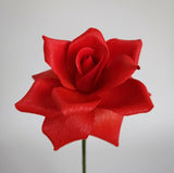 Handmade paper red rose with vase in gift box