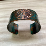 Dragon Cuff, Dragon Jewelry, Oxidised Copper Bracelet, Handmade Medieval Cuff, Unique Oxidized Copper Cuff, Gifts for Her, Gift for Him