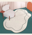 Milk White Carpet, Imitation Cashmere Shaped Cloud Carpets, Living Room, Room decor preppy, Thickened Decorative Rug